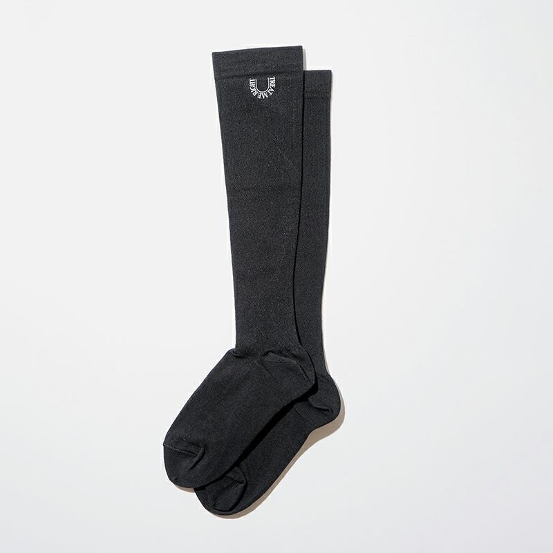 cotton compression socks-Black-（コットン 着圧ソックス -ブラック